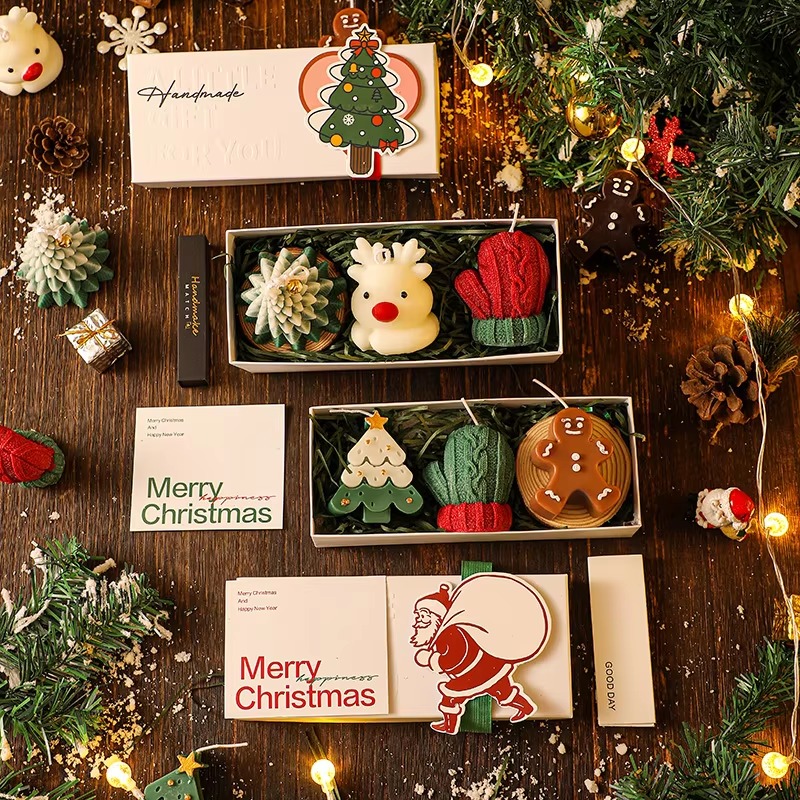3Pcs Handmade Christmas Scente - Holiday Candle Set recension och pris